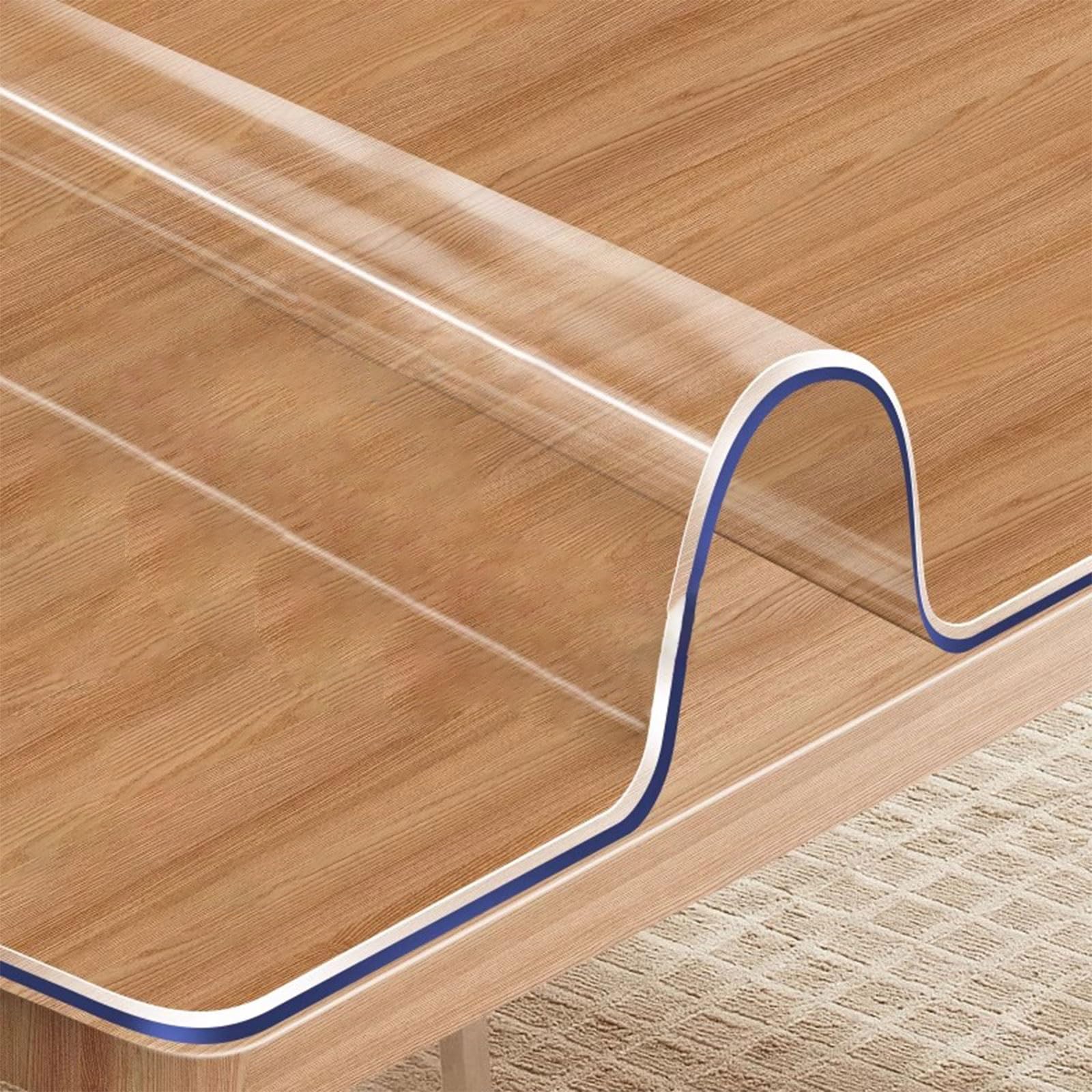 Eiauiuo Transparent PVC Table Protection Film - Crystal Clear, Soft & Odorless Waterproof Tablecloth Mat, Washable & Wear-Resistant For Dining Table, Coffee Table(Transparent 1.2mm,40x180cm)
