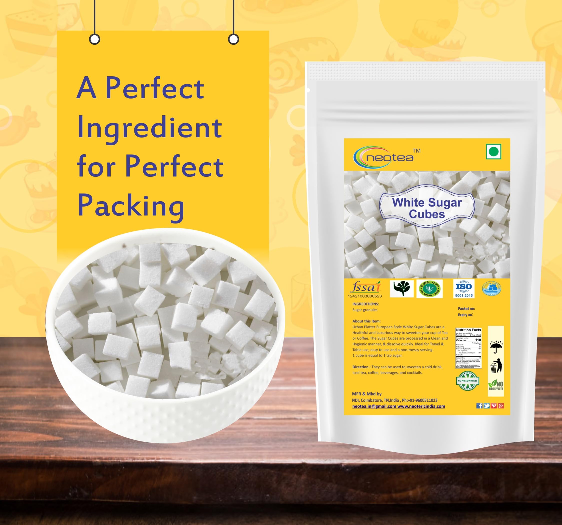 Neotea White Sugar Cubes Quick Dissolve Sugar Cubes 500 gm - Image 2 thumbnail