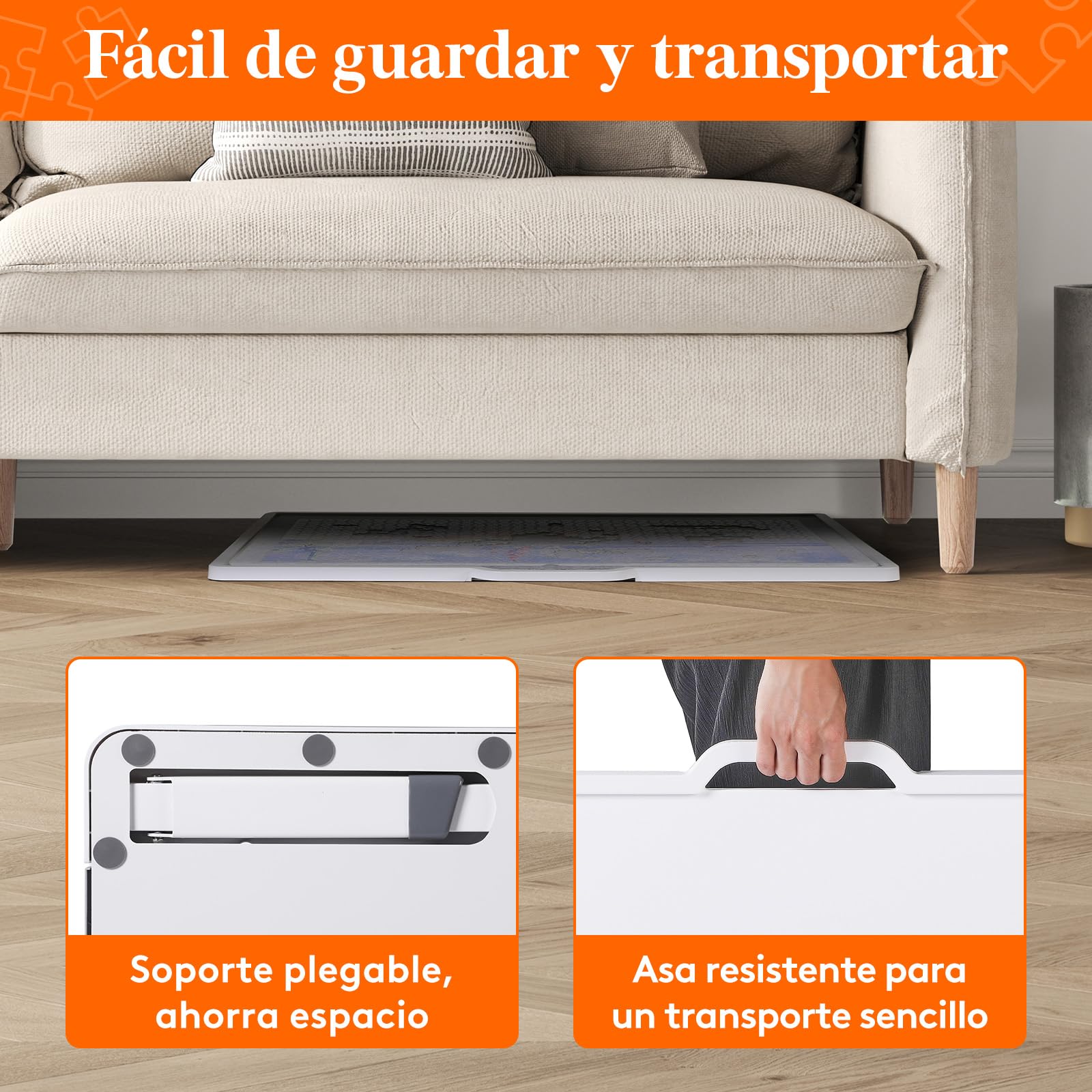 Lifewit 1500 PCS Puzzle Board con Soporte Inclinado, Tabla de Rompecabezas con 4 Cajones and Tapas, Multifuncional Plástico Tablero Puzzles Giratorio de 360°, 89 x 68.5cm, Blanco
