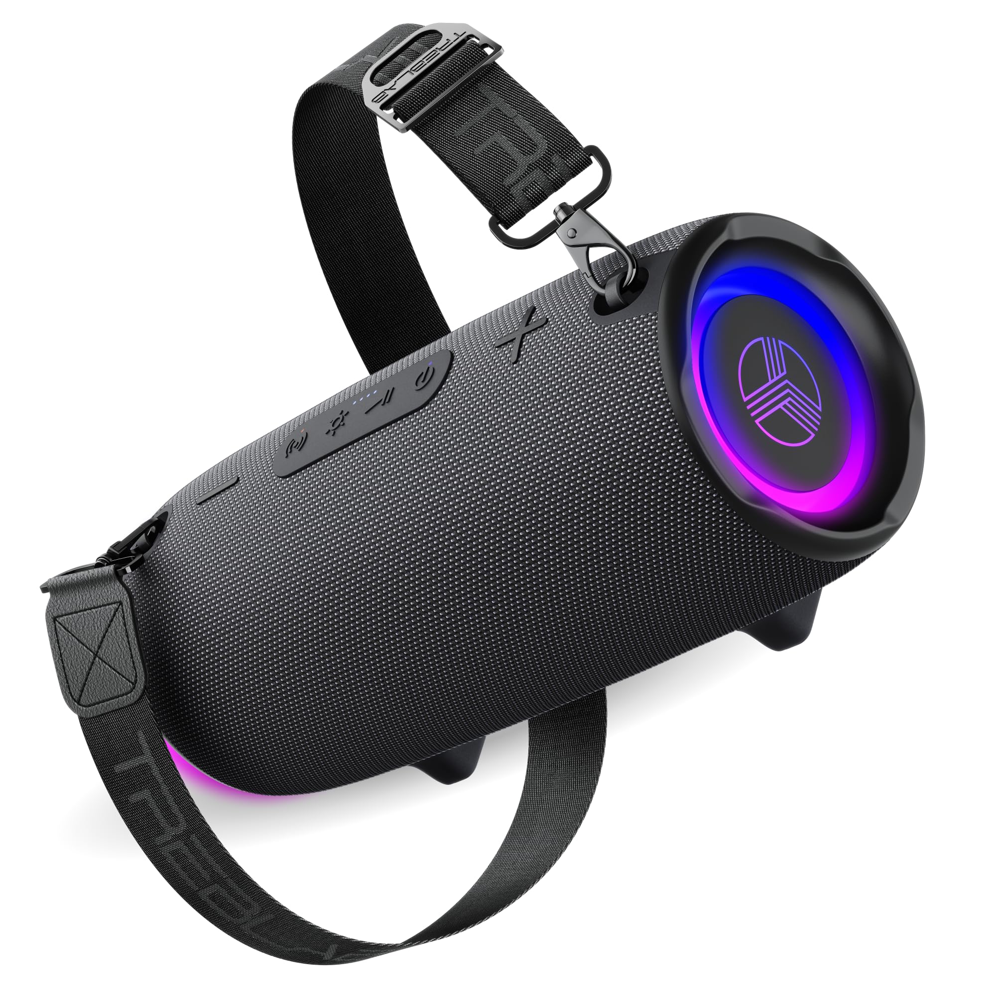 TREBLAB Loud Portable Wireless Bluetooth Speaker, 60W Deep Bass, IPX7 Waterproof Outdoor Speaker, 20H Rechargeable Battery, Built-in Powerbank, TWS Stereo Pairing, Mic, USB-C, Carrying Strap - HD-Max