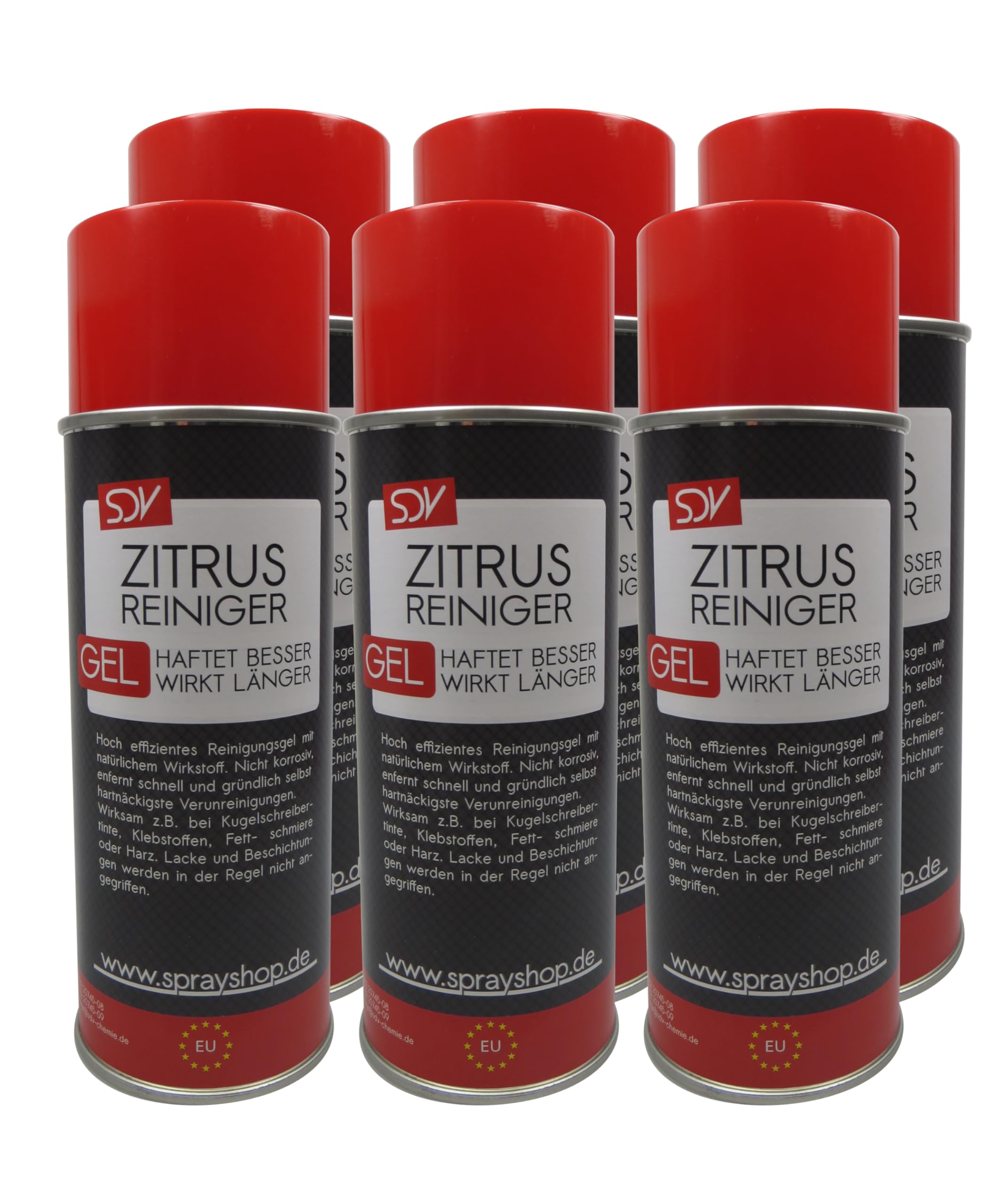SDV Chemie Zitrusreiniger GEL 6x 400ml Universalreiniger | Klebstoffreste, Teer, Nikotin Entferner