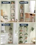 SONGMICS HOME Corner Shelf, Superfast Toolless Assembly, 5-Tier Corner Standing Shelf, Corner Shelf Stand, Living Room, Bedroom, Kitchen, 15 x 10.6 x 54.7 Inches, Snow White ULBC610W01
