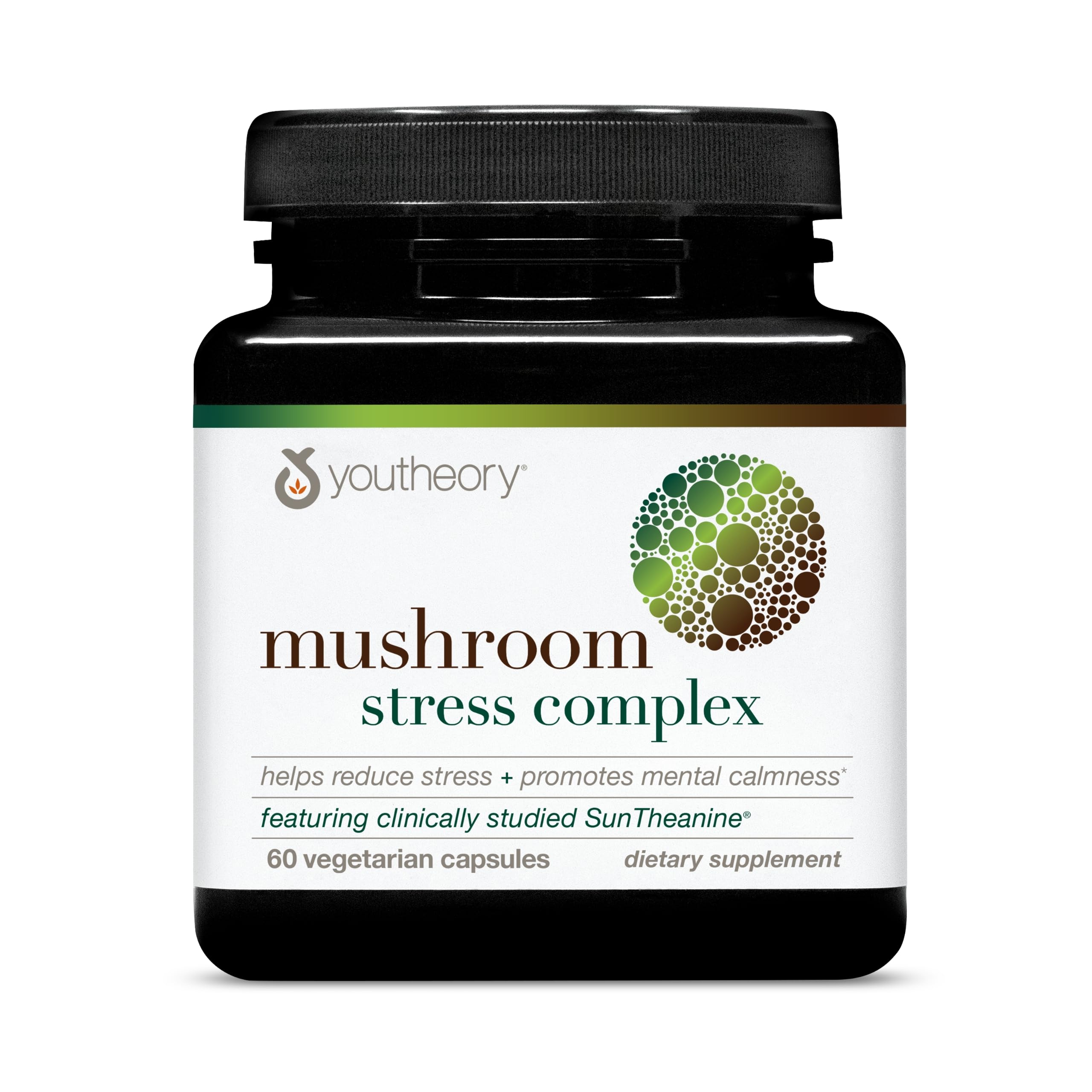 Youtheory Mushroom Stress Complex, 60 Vegetarian Capsules, 20-Day Supply