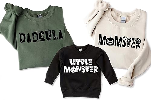 Family Halloween Shirts Family Matching Halloween Sweatshirt Mom Dad Kid Monster Shirt Couple Halloween T shirt Fall Pumpkin Mom Dad Kids Toddler
