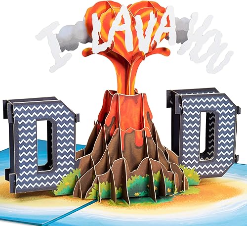 Paper Love Tarjeta desplegable 3D para el día del padre, I Lava You Dad, para padre, marido, abuelo, cualquier ocasión, cubierta de 5 x 7 pulgadas,