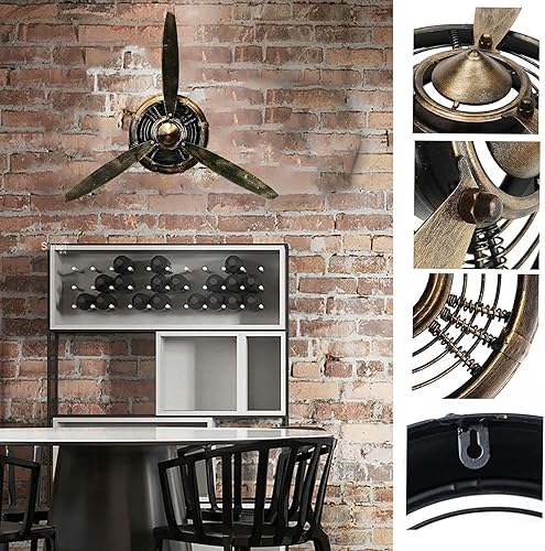 Miniatura 4 de Hélice de metal KTV para decoración de pared, estilo industrial retro, hélice mecánica montada en la pared, escultura de pared de hierro forjado 3D,
