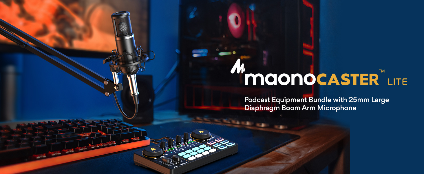Amazon.com: MAONO Podcast Equipment Bundle Audio mixer All-in-One