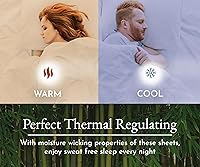 Vista 2 de California Design Den Juego de sábanas de rayón de bambú tamaño matrimonial, sábanas refrescantes de lujo con bolsillos profundos, satén suave, Gris