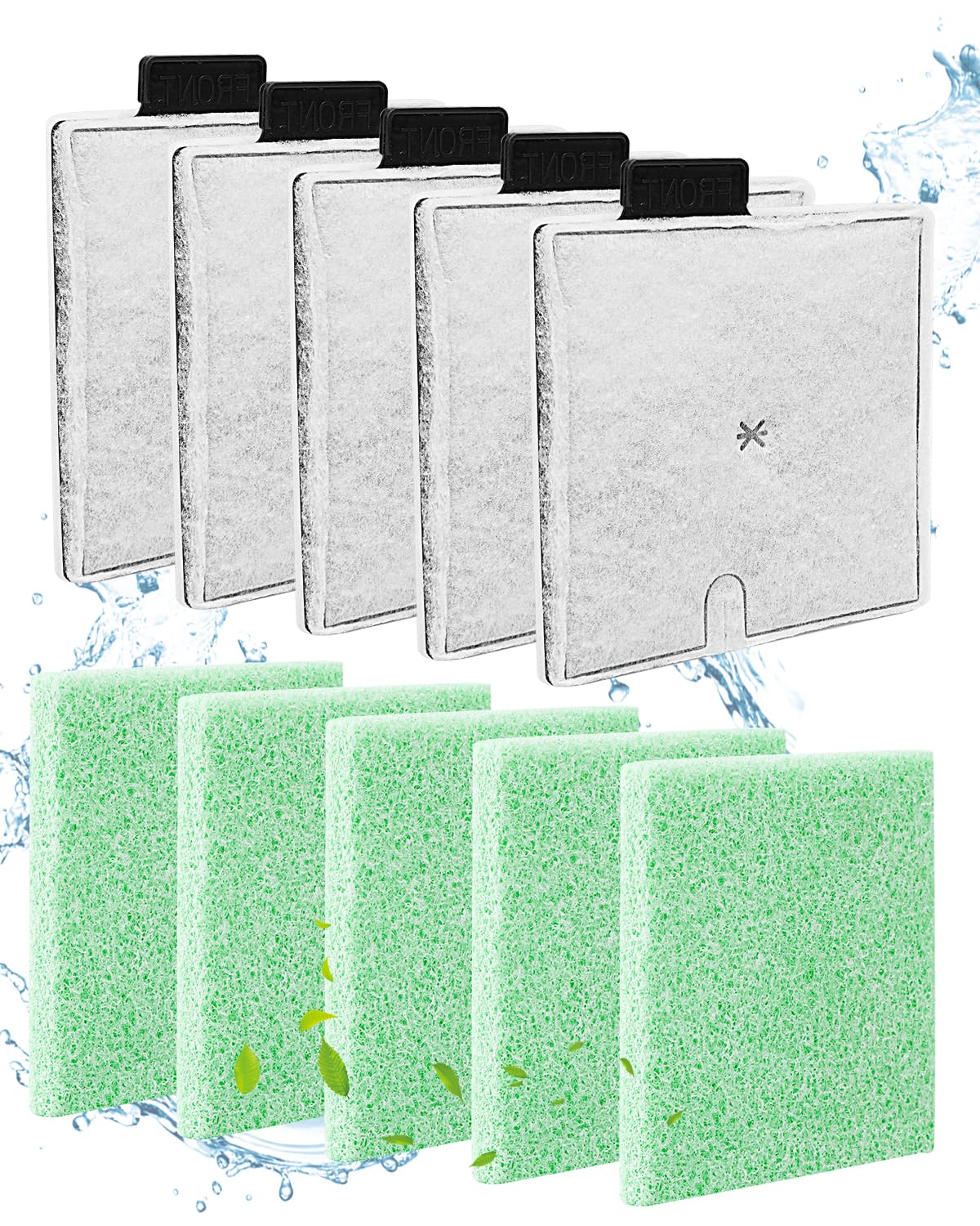 ZaKaBox Filter for Interpet CF2 Internal Aquarium Filter – 5 Month Service Kit for Coldwater & Tropical Fish Tanks – 5+5 Pack (10mm Thick Algaway Pads)