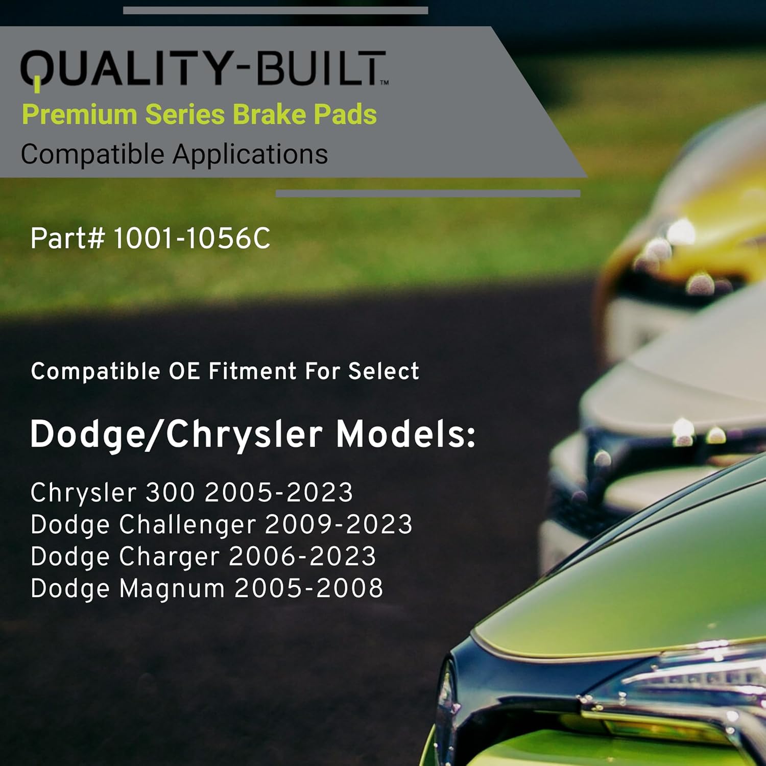 QUALITY-BUILT Front Ceramic Brake Pads, Premium 1001-1056C, Compatible with 2005-2023 Chrysler/Dodge (300,Challenger,Charger,Magnum)