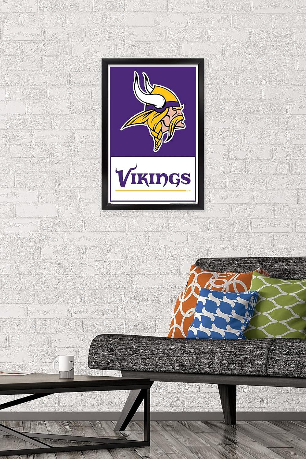 NFL Minnesota Vikings - Logo 21 Wall Poster, 22.4L" x 14.7W", Black Framed Version