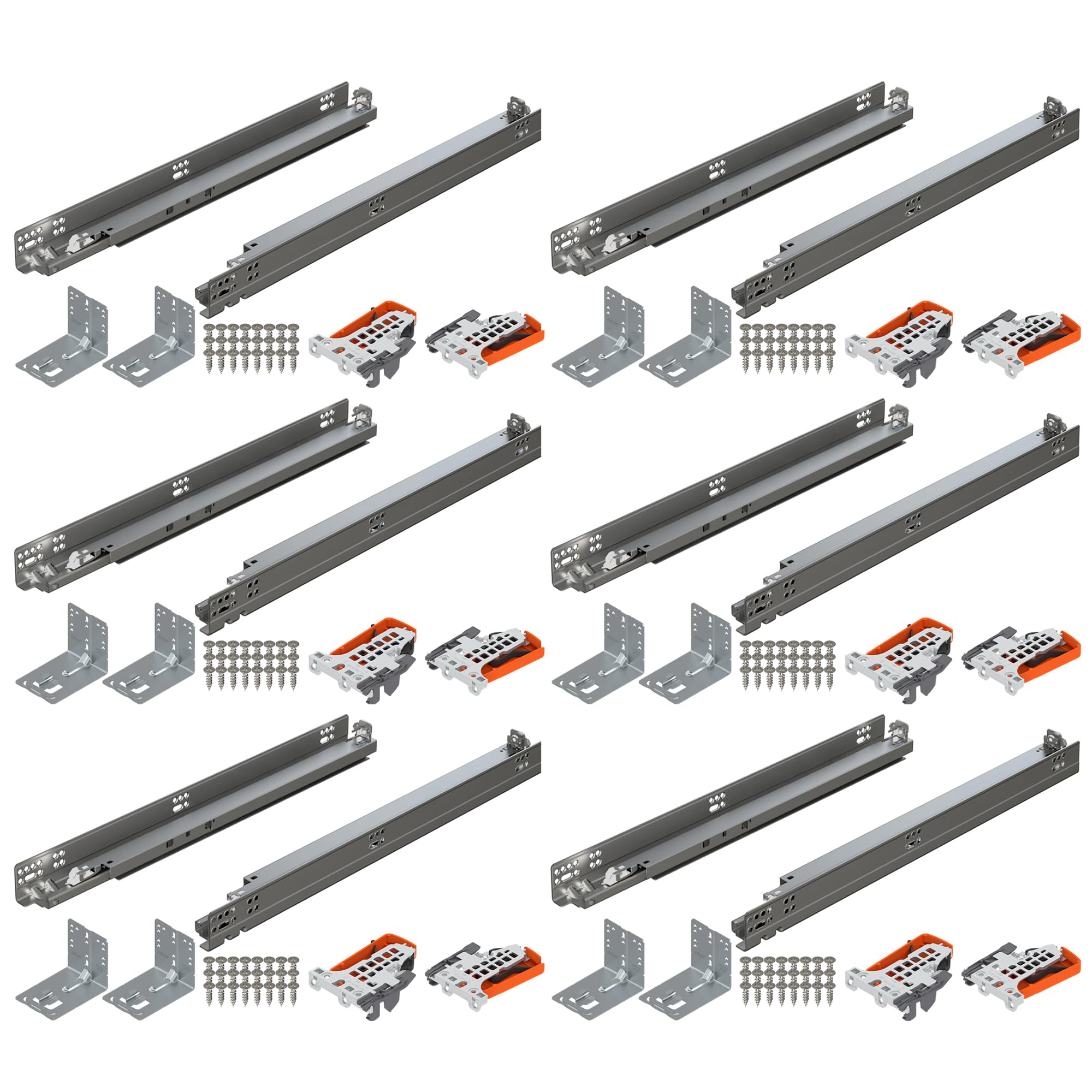 Photo 1 of Blum Tandem Plus BLUMOTION Concealed Undermount Drawer Slides (Runners) Kit, 18-Inch, Full Extension, Soft-Close, Steel, 100 lb. Load Capacity for Wood Drawers (2 Kits)