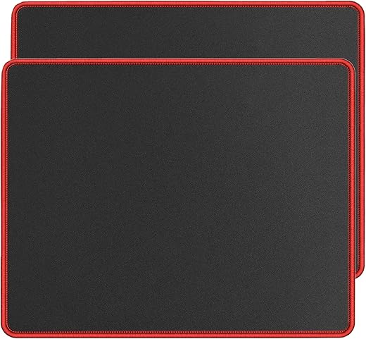 RiaTech 2 Pack (250mm x 210mm x 2mm) Speed Type Gaming Mouse Pad for Laptop/Computer with Stitched Embroidery Edges and Non Slippery Rubber Base…