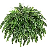 Dkaltm 49-Inch Large Artificial Boston Fern Bush - Lifelike Faux Ferns for Indoor Outdoor Decor, 95 Silky Branches, No Maintenance Greenery