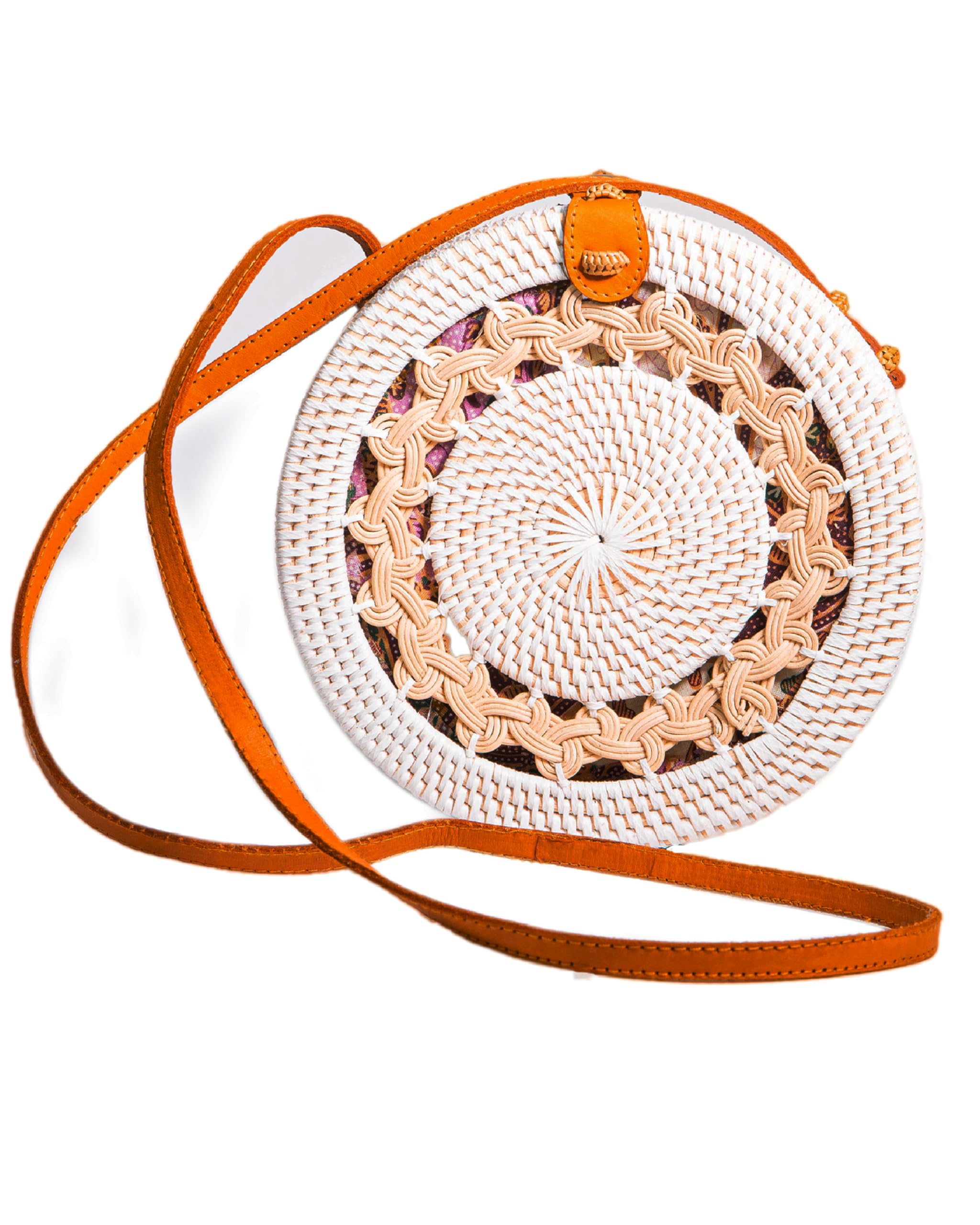 Pro@Home43 Original Bali Handmade – Bolso de mano para mujer, de ratán, bandolera – redondo