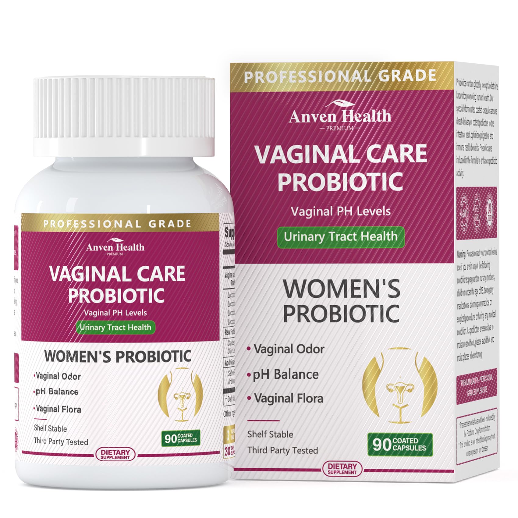 Anven Health Probióticos e prebióticos para mulheres com 100 bilhões de UFC, 90 cápsulas