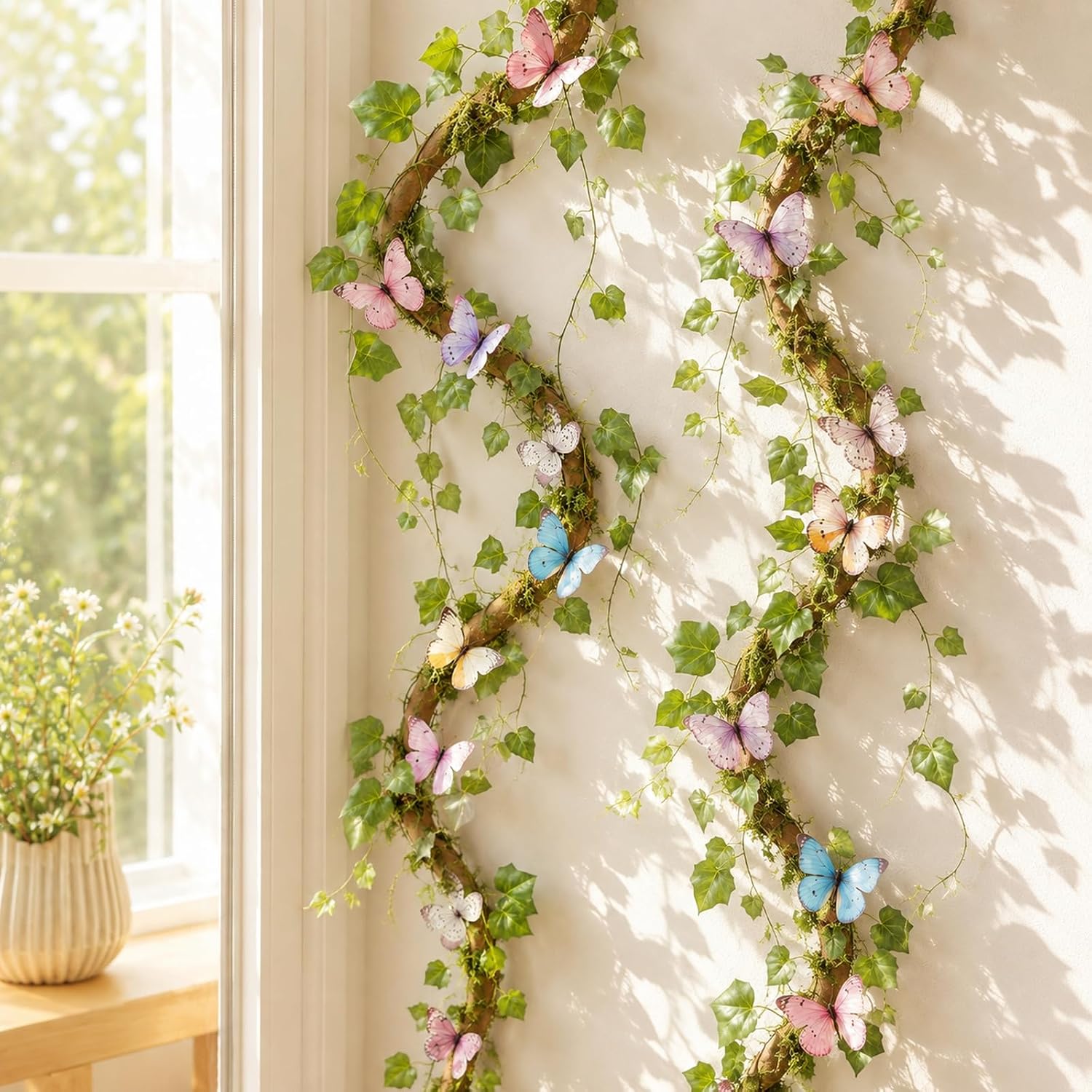 2Pcs 118in Bendable Artificial Tree Branches for Jungle Backdrops
