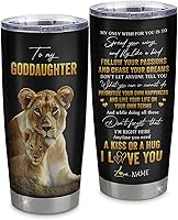 Vista 20 de Personalized To My Goddaughter From Godmother Stainless Steel Tumbler Cup Lion My Precious Goddaughter Birthday Graduation Christmas Travel Mug 20oz