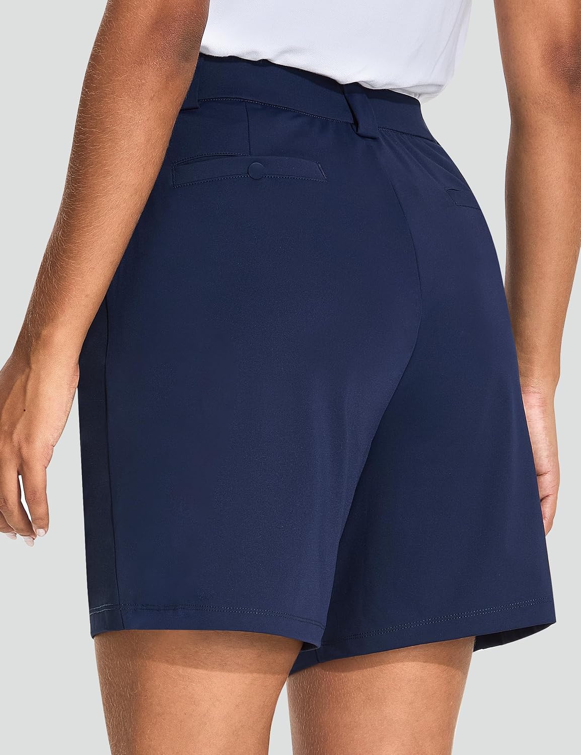 KPSUN Womens 5" Golf Dressy Shorts Stretchy Lightweight Short with Pockets Button Closure for Casual Summer Work