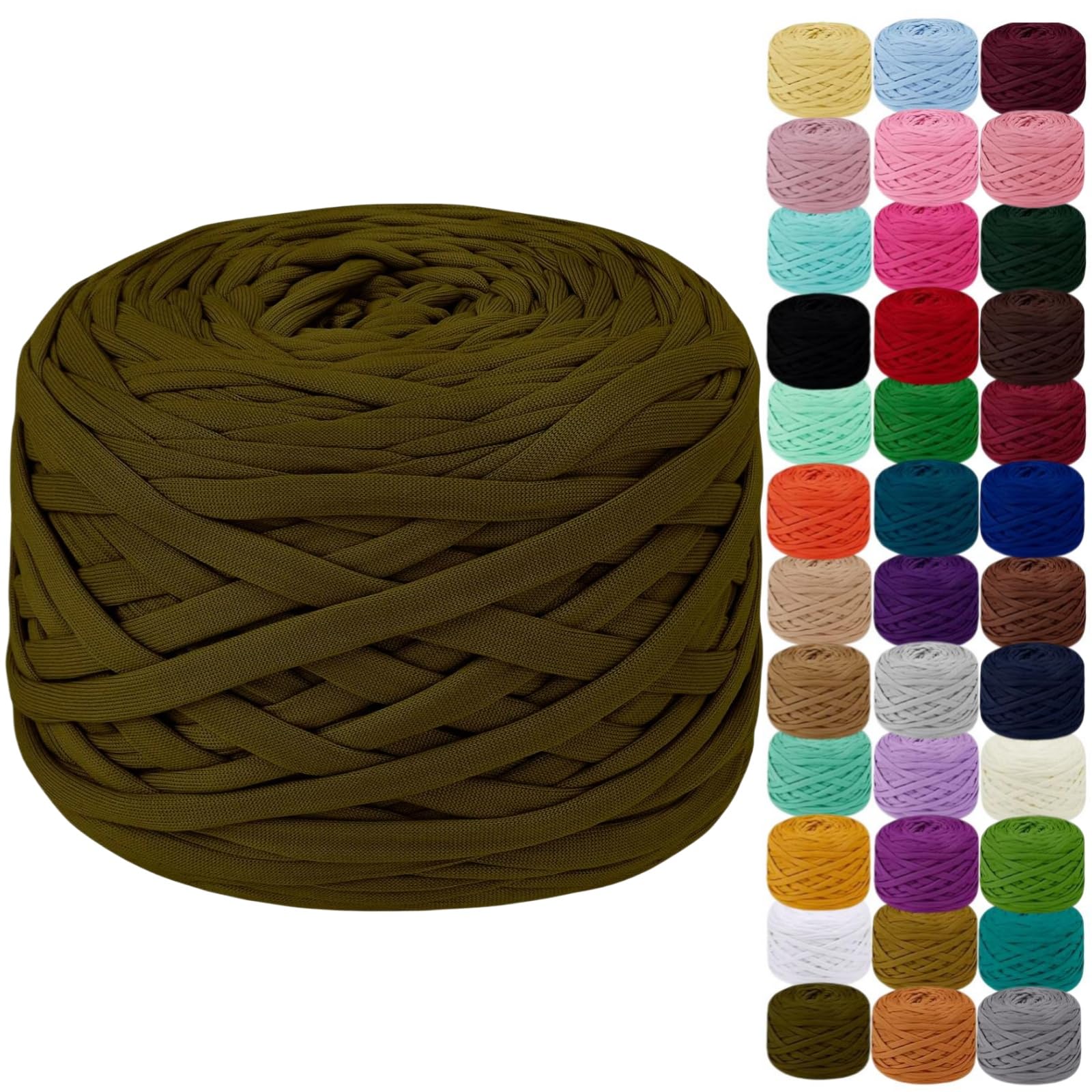 Binwat T Shirt Yarn for Crocheting 150m Elastic Ribbon Yarn Thick Crochet Fabric Yarn