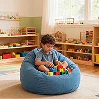 Vista 8 de LPMOERA Puf de espuma viscoelástica para niños/adolescentes con relleno redondo para niños, para sala de estar, dormitorio, dormitorio