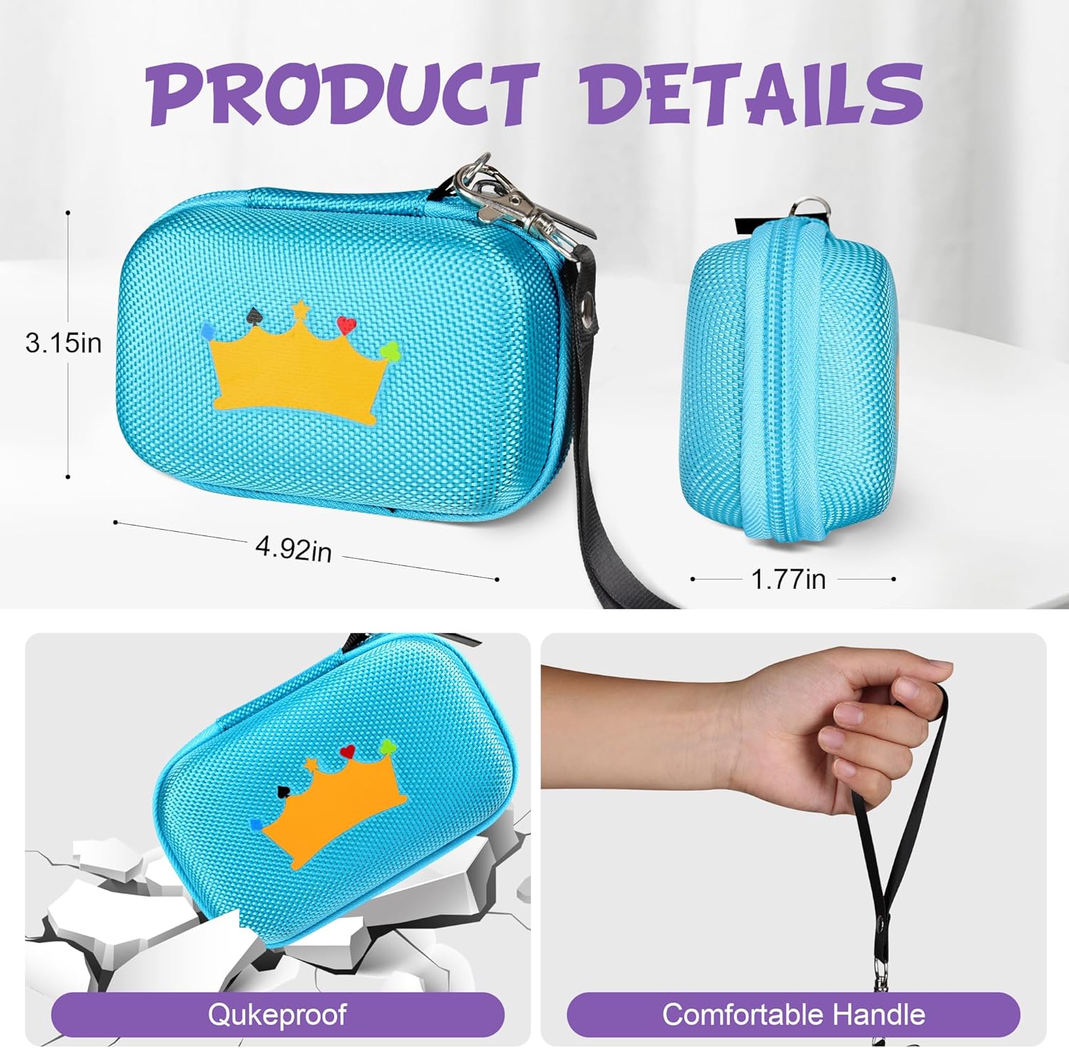 Travel Card Games Case Compatible with Card Games Set, Playing Card Case Compatible with UNO Card Game (Not Including Cards) (Blue)