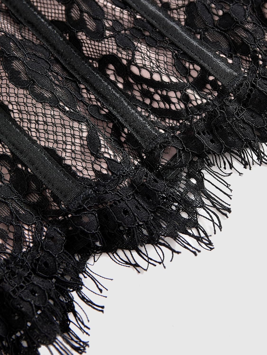 Women's Corset Crop Top Gothic Lace Sweetheart Neck Boned Cami Night Out Outfit - Image 4