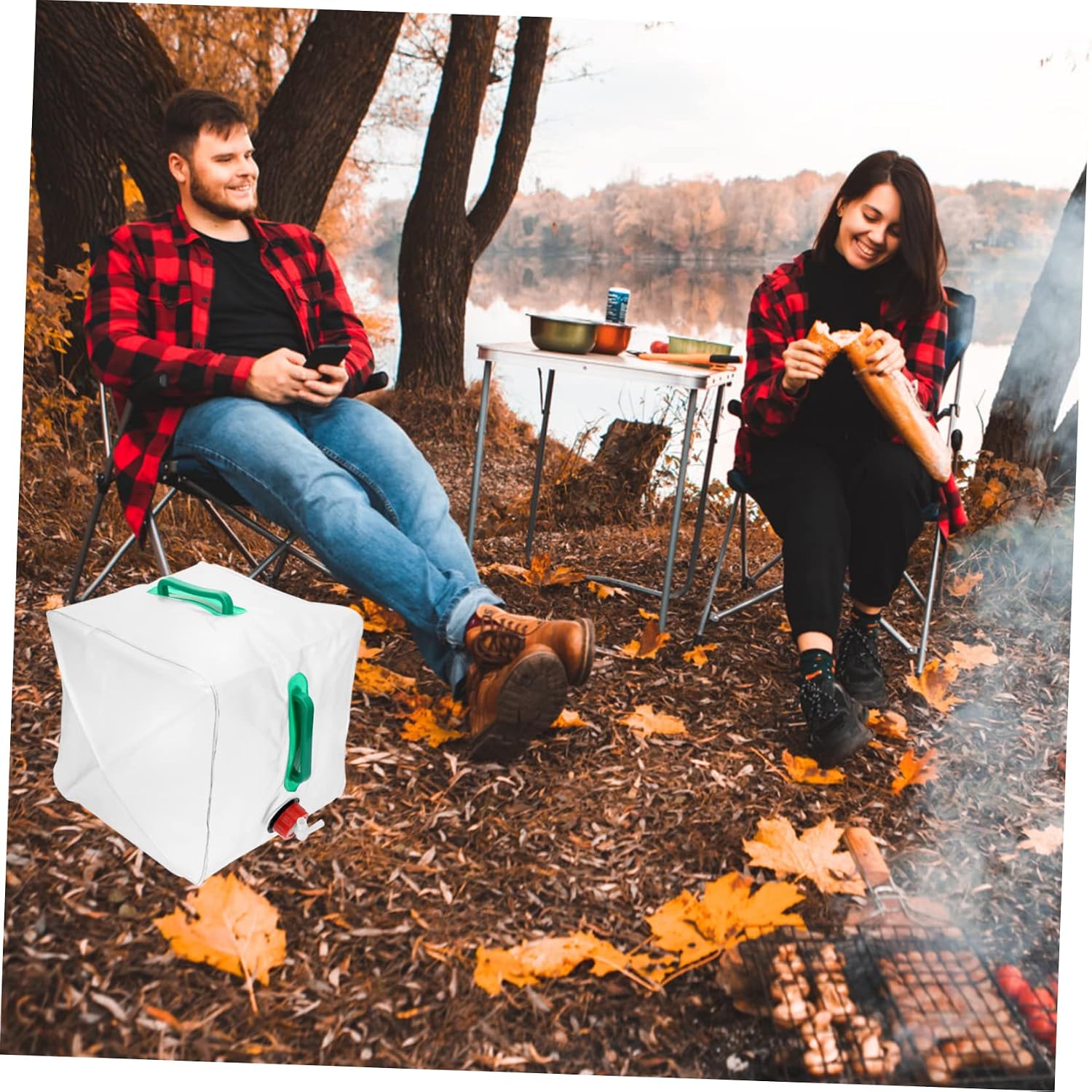 Portable Bucket Dry Sack Camping Water Container Leakproof Water Bag for Storage Camping Cooking Outdoor Activities