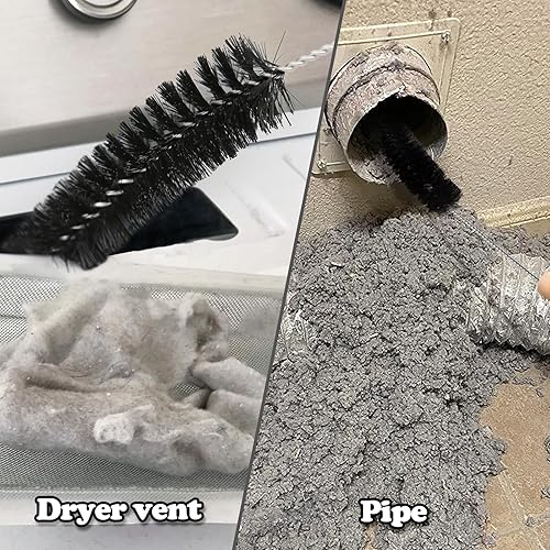 Miniatura 4 de Paquete de 2 limpiadores de ventilación para secadora y cepillo de pelusa para secadora, limpiador de trampa de ventilación largo y flexible, mango