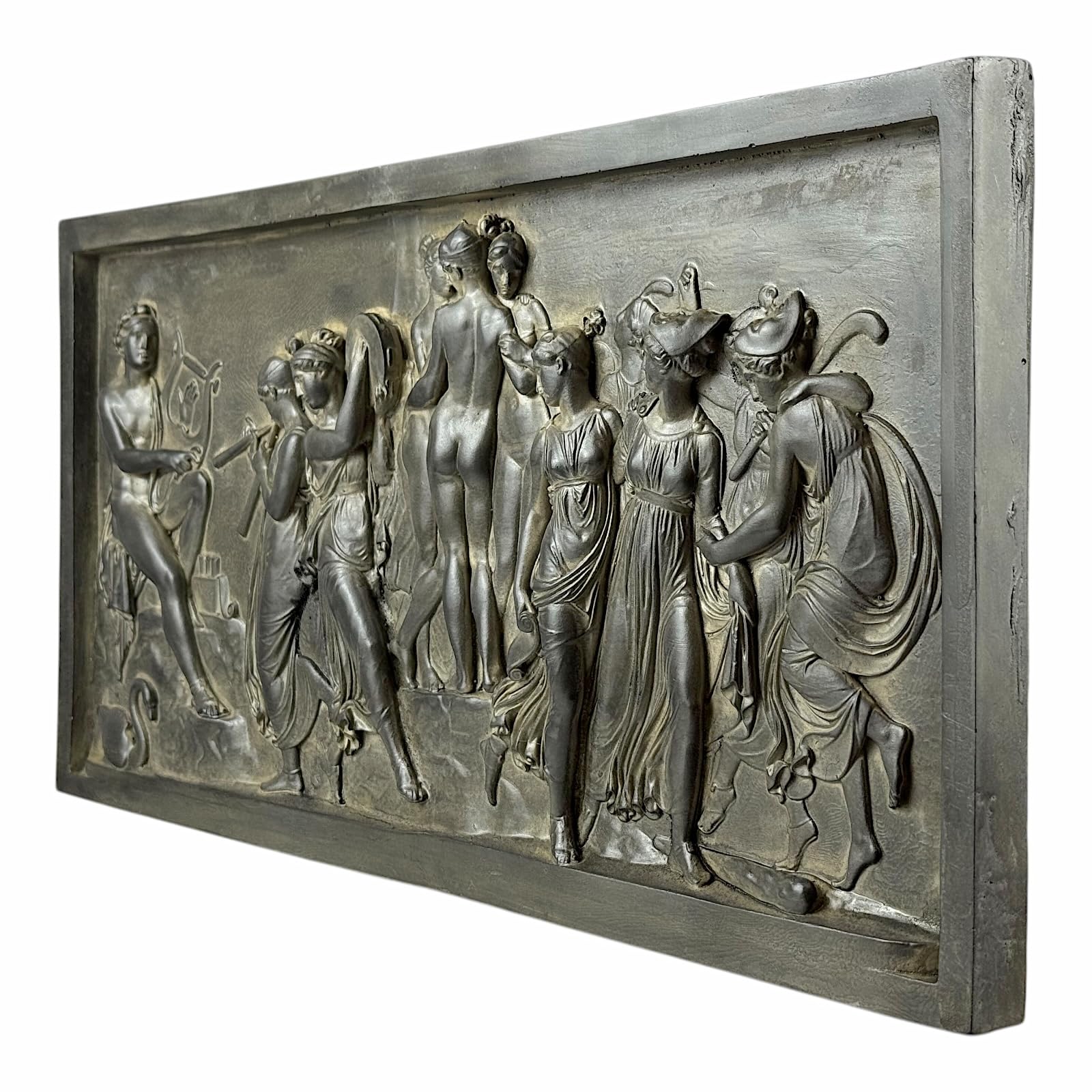 The Dance of the Muses Nine Muses & Three Graces Relief Plaque Moldano Hard Plaster