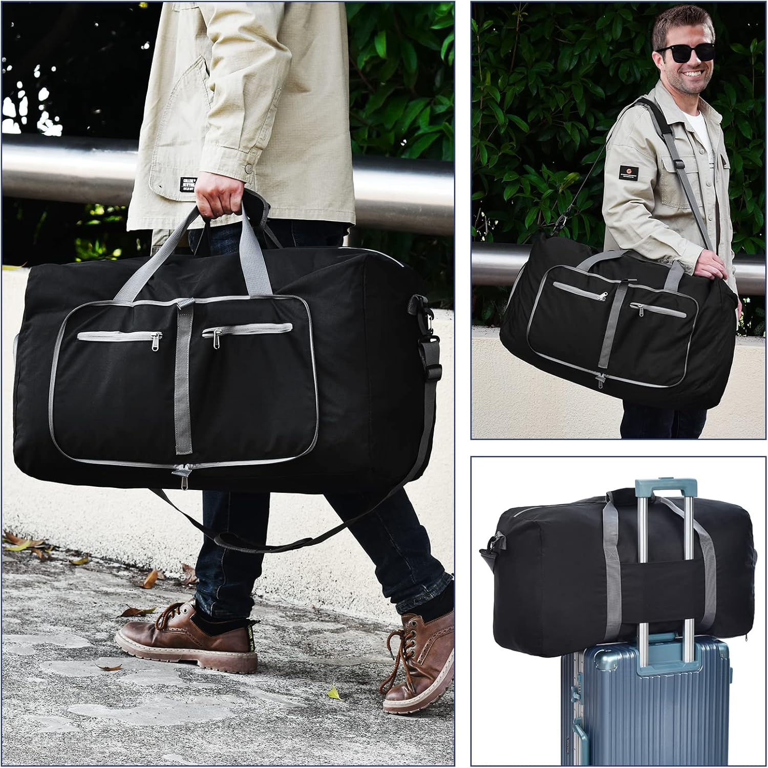 Felipe Varela 65L Duffle Bag with Shoes Compartment and Adjustable Strap,Foldable Travel Duffel Bags for Men Women,Waterproof Duffel Bags : Clothing, Shoes & Jewelry