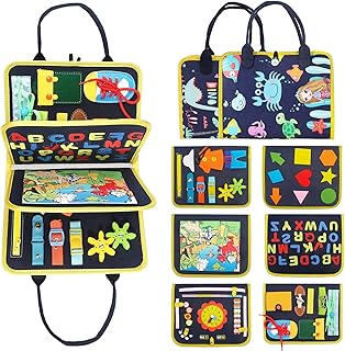 Lafecuw Busy Board for Toddlers, Sensory Activity Board for Preschool Learning Toys to Learning Fine Motor Skills, Educational Learning Toys, Montessori Educational Toys for Boy and Girl
