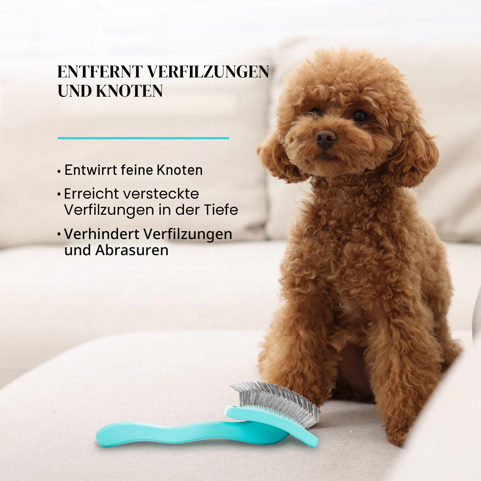 Chris Christensen Big G Dog Zupfbürste für Hunde (Goldendoodles, Labradoodles, Pudel), Groom Like a Professional, Fluff Detangle Style, Spart Zeit Energie, Blaugrün, Groß