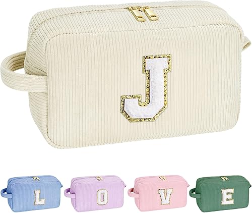 Miniatura 42 de YOOLIFE Bolsa de maquillaje con inicial, bolsa de maquillaje, bolsa de cosméticos, regalos para adolescentes, niñas, amigas, regalos de cumpleaños