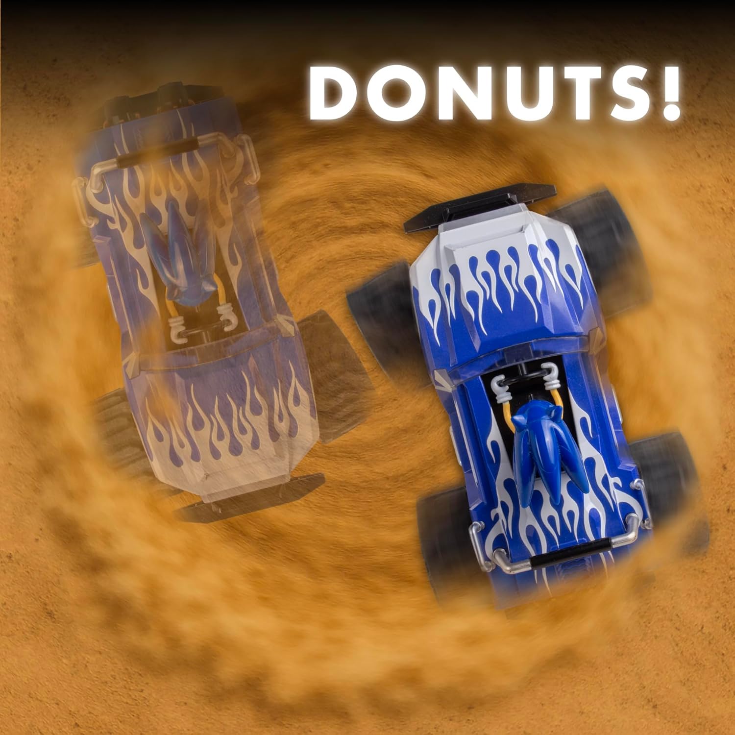 NKOK RC Sonic Racing CrossWorlds Monster Truck, Sonic, Ready-to-Run 2.4GHz Remote Control Toy, Turbo Boost, Wheelie & Donut Action, All-Terrain, Off-Road, Ages 6 , Fun Gift for Kids, Toy Award Winner