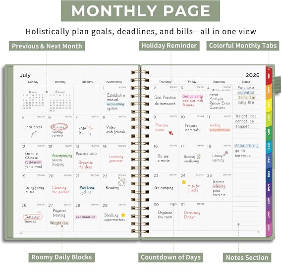 EMSHOI Academic Planner 2026-2027, A4 Size (8.5 x 11), Weekly and Monthly