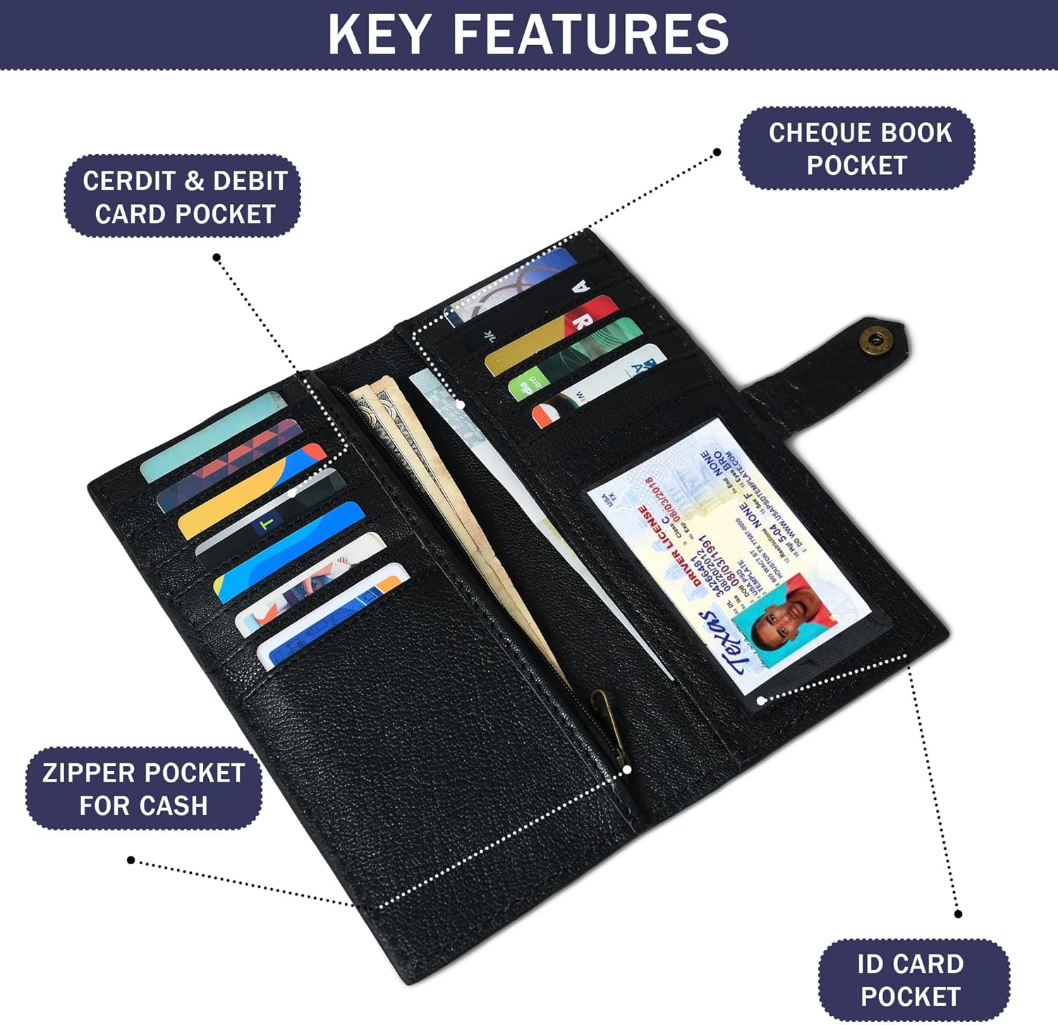 Merbaa Wild West Cowhide Hair On Women Leather Bifold Wallet Best Idea for Gifting Wallet - Image 4