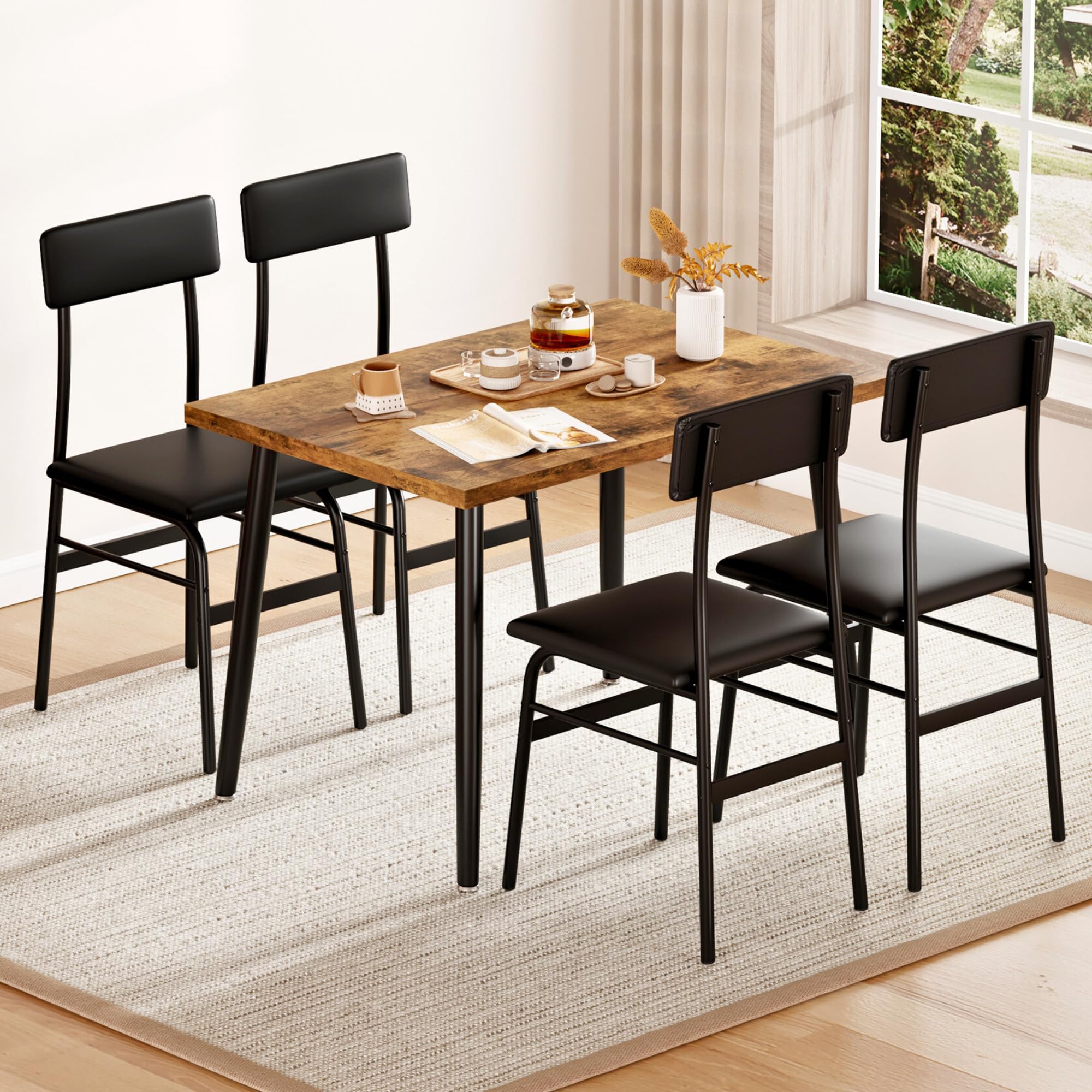 IDEALHOUSE Dining Table Set for 4, Kitchen Table for Samll Space