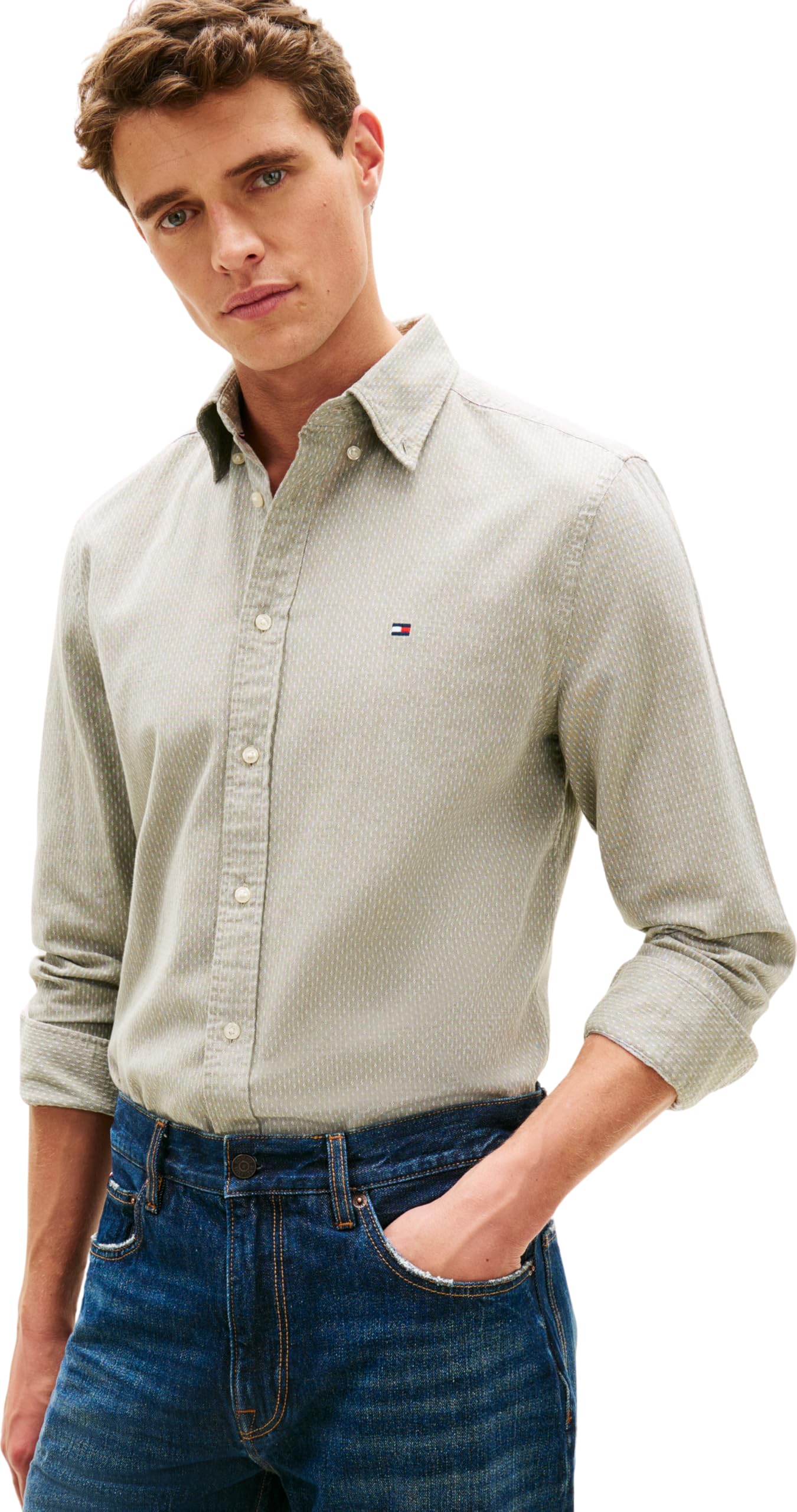 Tommy Hilfiger Herren Flex Dobby Sf Shirt Mw0mw29970 L/S Shirt