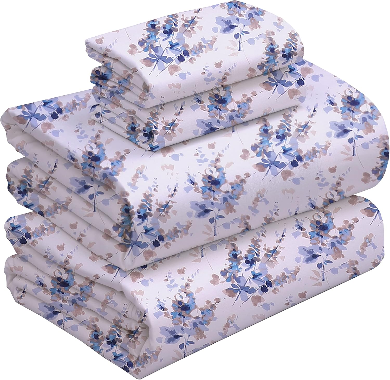 Ruvanti 100 Cotton Bed Sheets, 4 Pcs Bed Sets, Maple Floral King Size