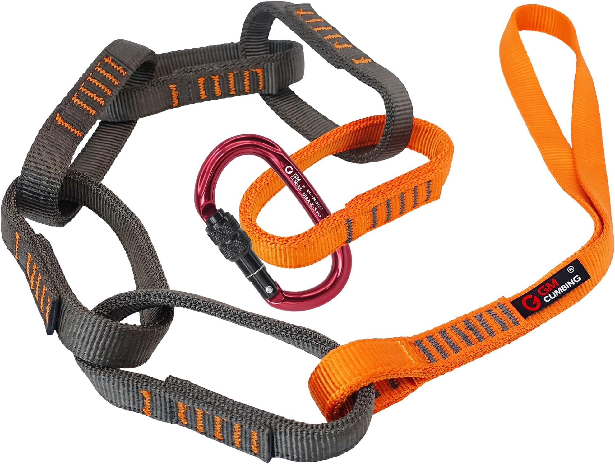 16mm Nylon Safe Chain PAS Sling 22kN CE UIAA Certified for Personal Anchor System Rappel Transition Aid Climbing 97cm / 38in