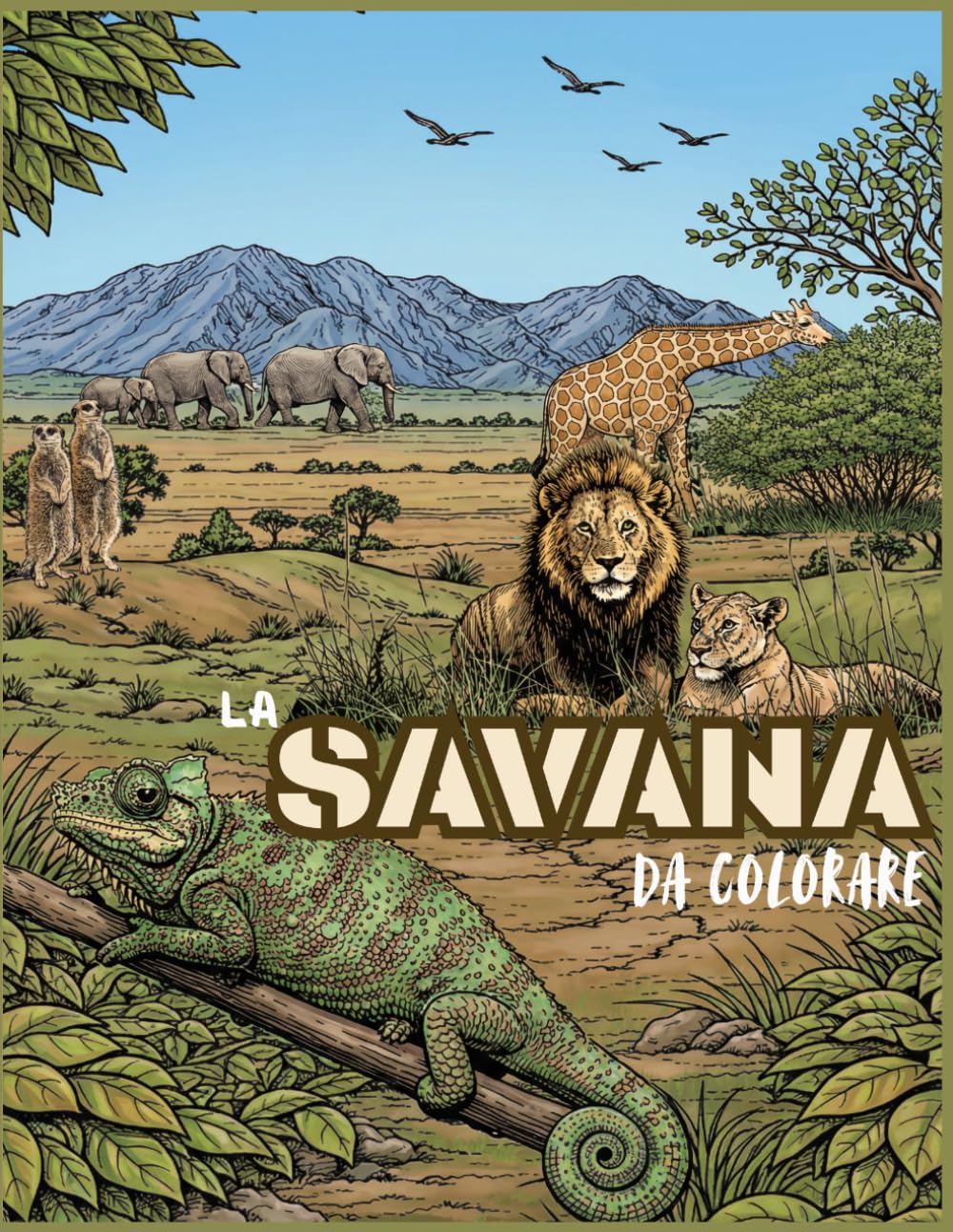 Animali della Savana: Libro illustrato con informazioni e curiosità sugli animali della Savana (Colorando si Impara)