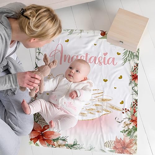 Miniatura 59 de Manta de bebé personalizada para niñas, manta de bebé personalizada con nombre, súper suave, mantas personalizadas con nombre para niños, mantas