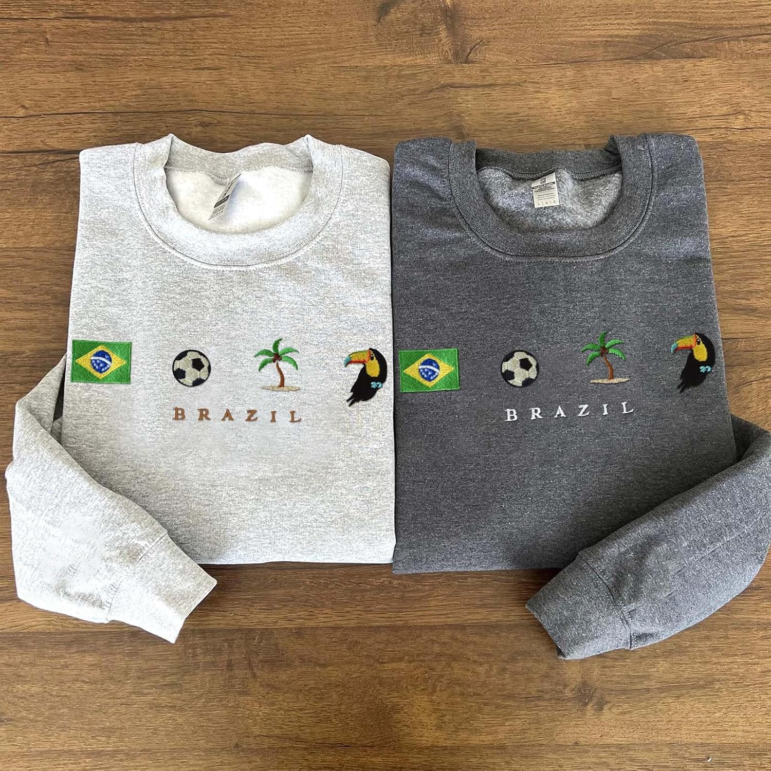 El Salvador Embroidery Sweatshirt, Torogoz, Volcano, Beach, Ocean, Surf, Pupusa, Flag, Symbol, Stitch Crewneck - Image 2