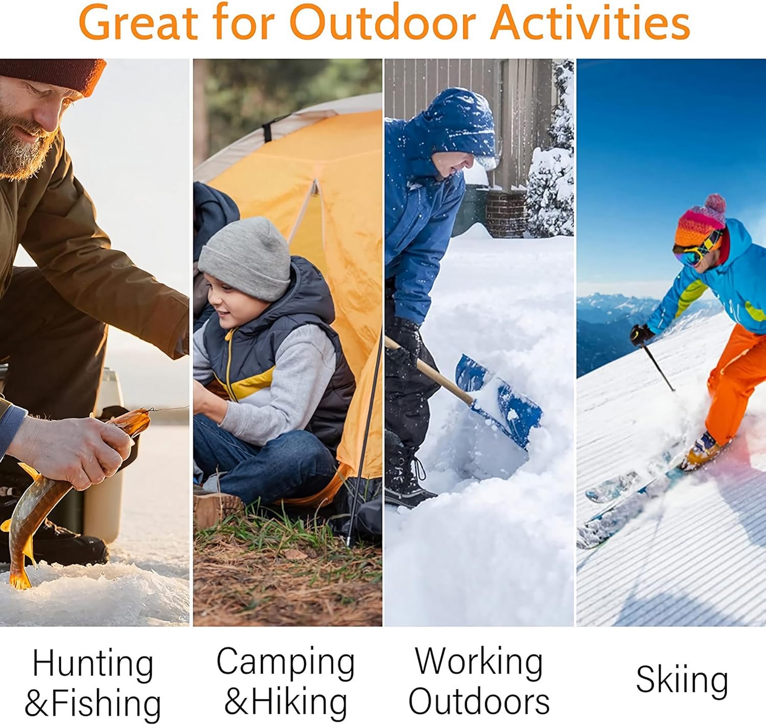 Hot Body Warmers - 60 Pack Disposable Adhesive Patches for Up to 12 Hours of Safe, Natural Heat, Ideal for Outdoor Activities like Skiing, Hiking & More, Fastest Activation for On-the-Go Warmth.