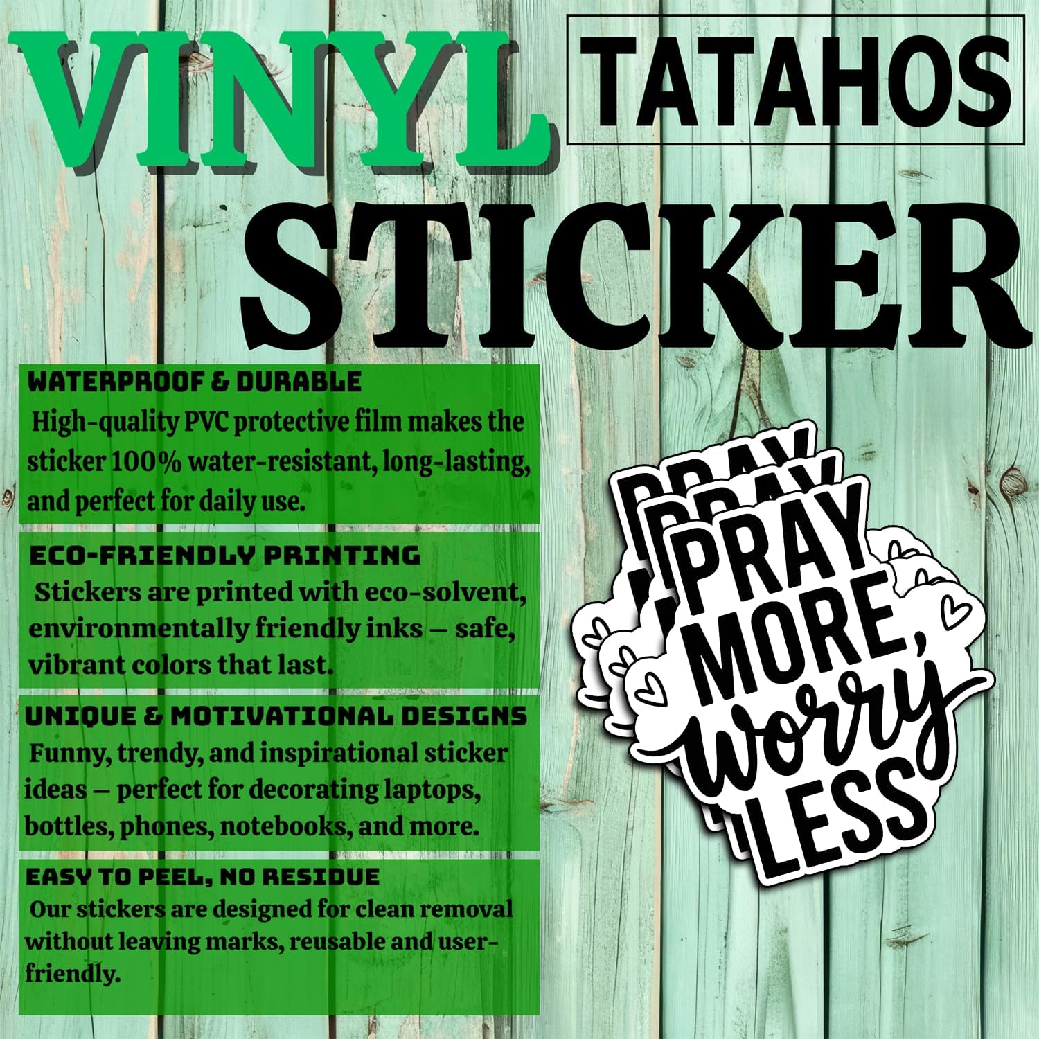 (3Pcs) Pray More Worry Less Stickers Christian Inspirational Bible Verse Quote Waterproof Vinyl Decal for Kindle Water Bottle Bumper Car Hard Hat Phone Laptop Religious Scripture Prayer Gifts - 3" - Image 4