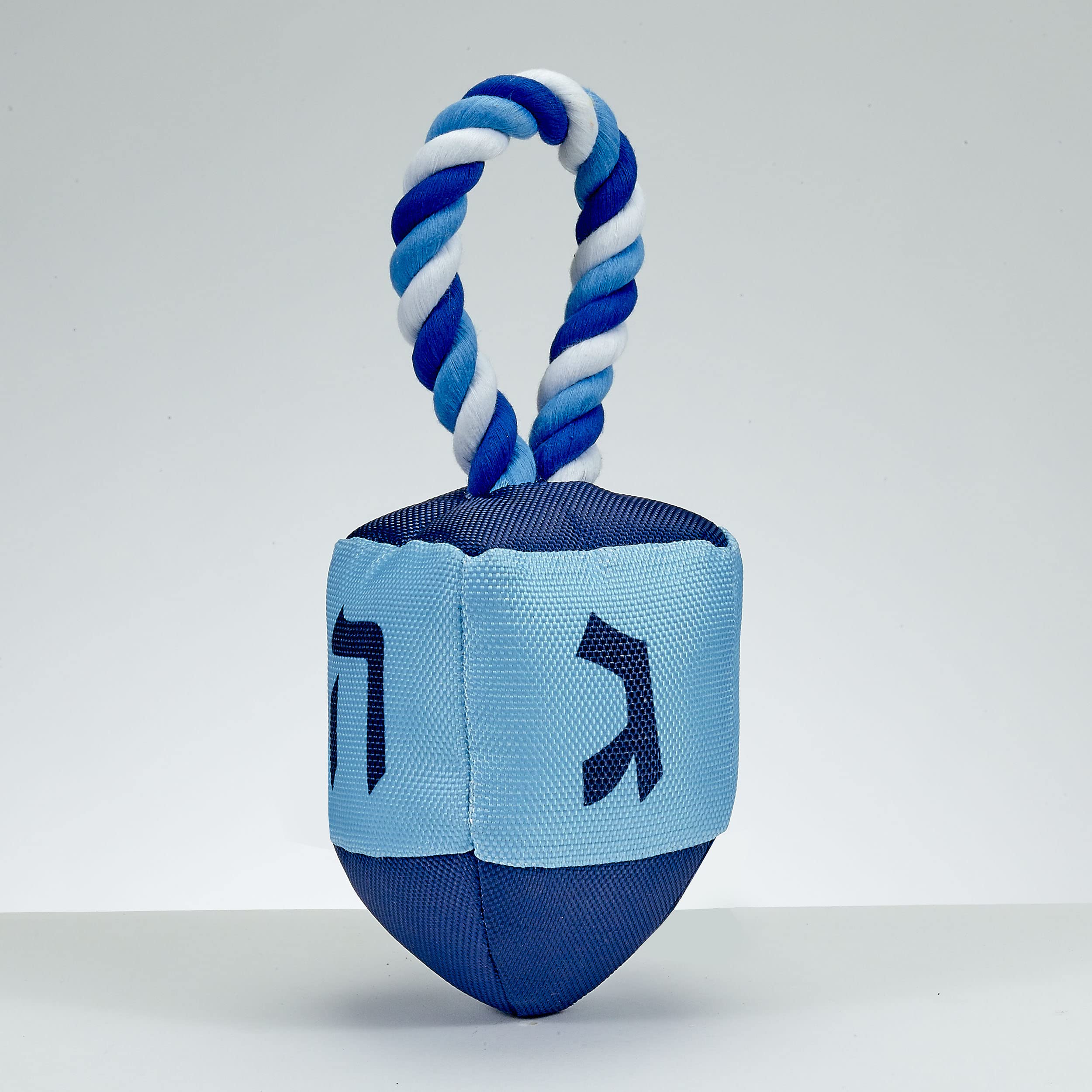 Chewdaica™ Oxford Dreidel - Juguete chirriante para perros con cuerda