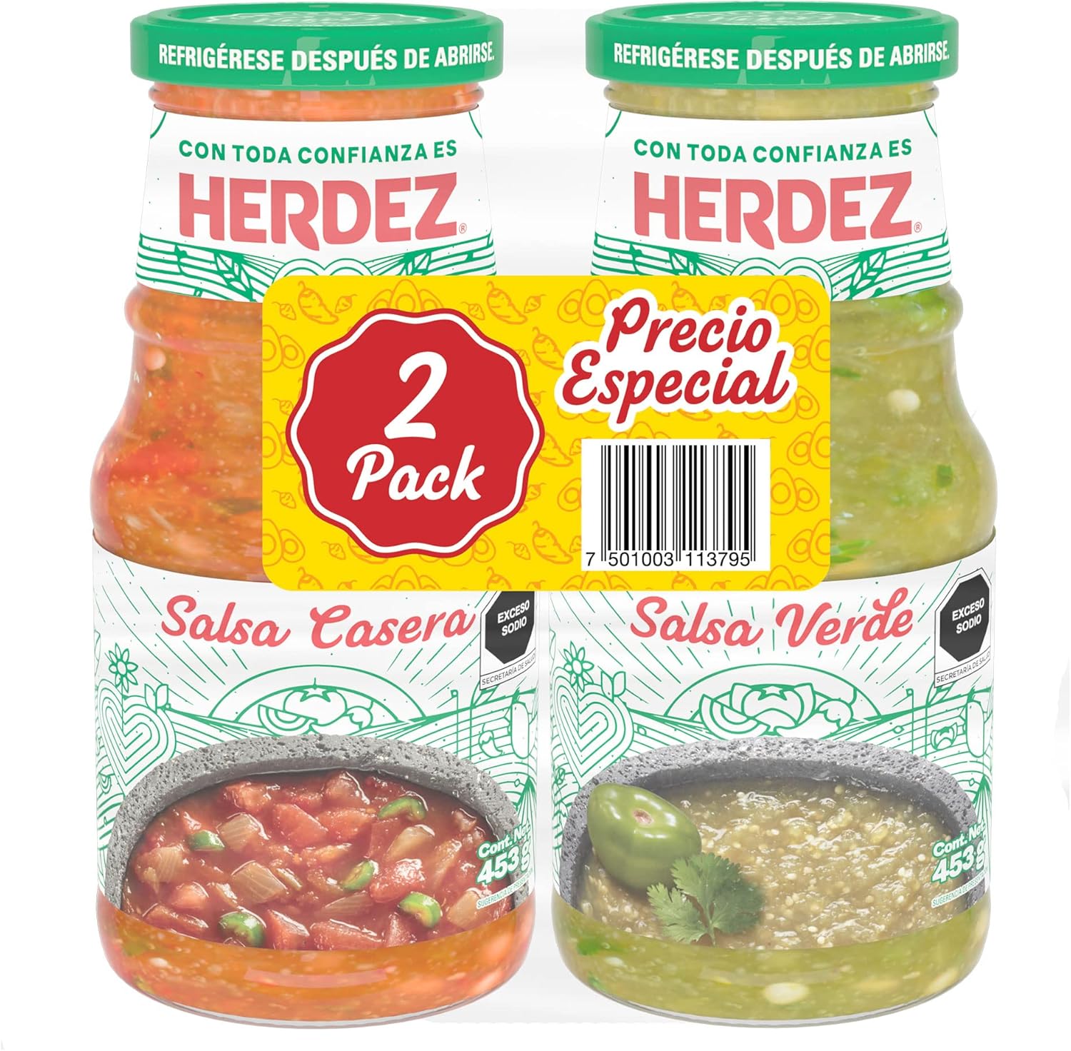 Herdez Salsa Verde 453 g + Herdez Salsa Casera 453 g