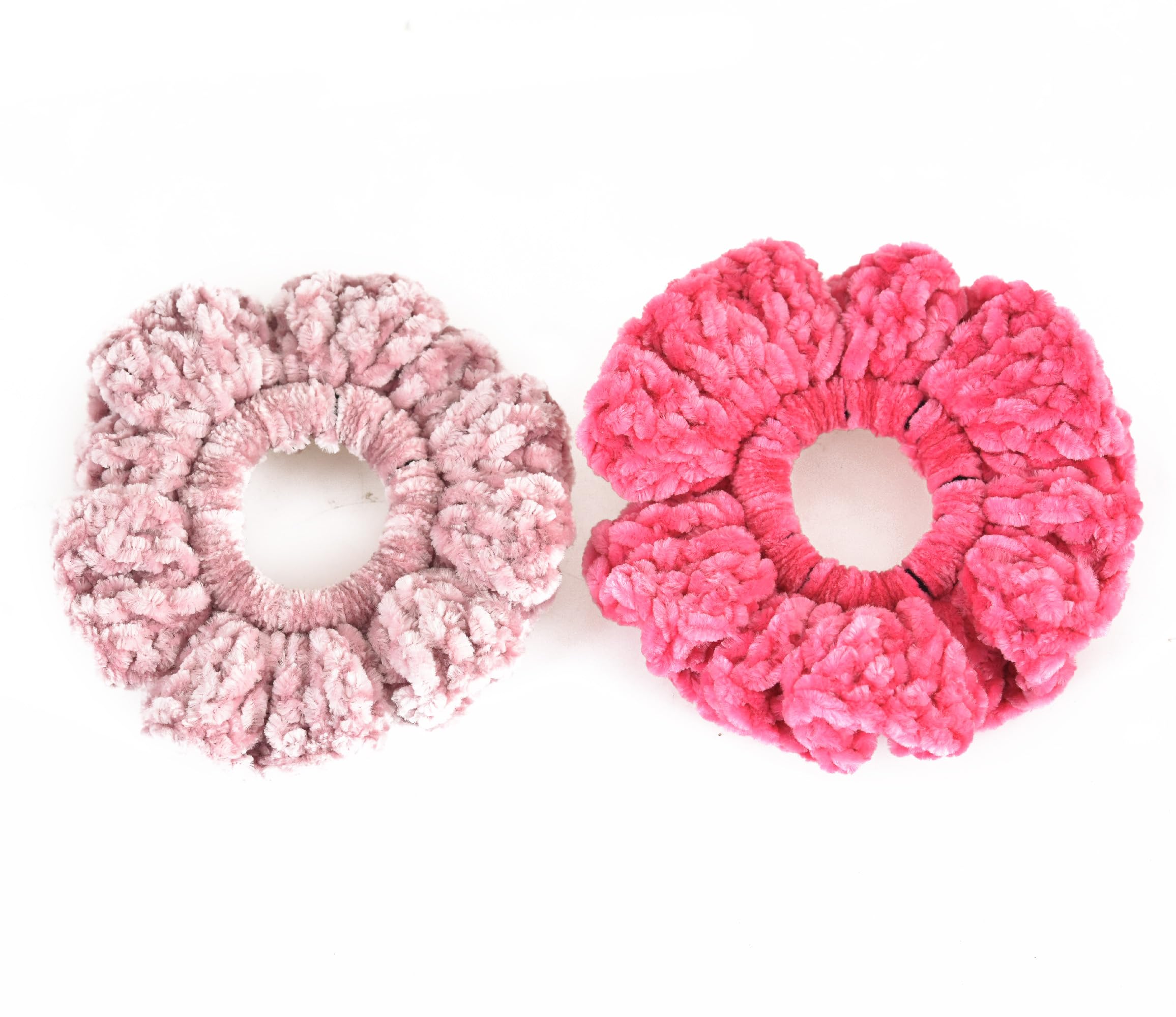 Handmade Crochet Velvet Scrunchies (Set of 4) Crochet Velvet Scrunchies – The Craft Nut Shop main image 4