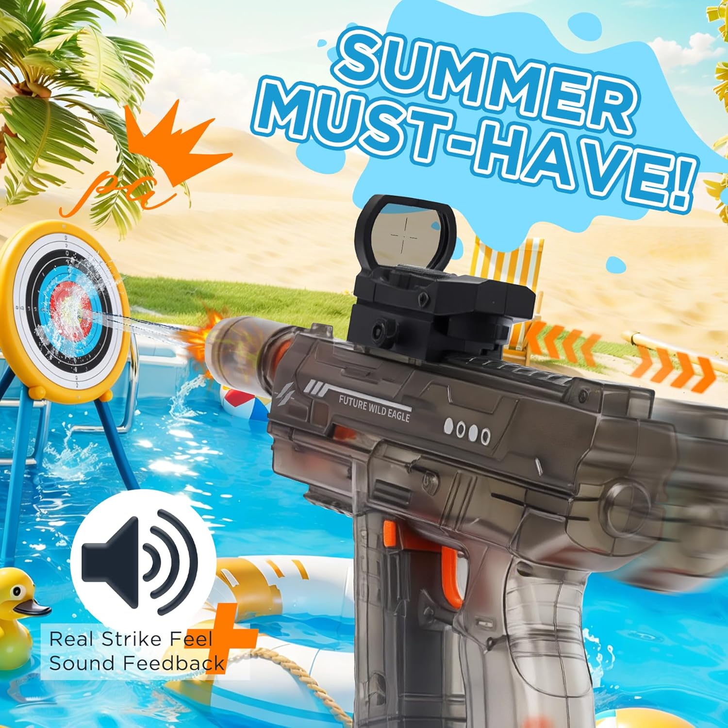 JoyRapt Electric Water Guns for Adults & Kids, Automatic Water Gun with 26-32ft Long Range, 800ml Large Capacity, Splash - Resistant Design, Summer Outdoor Pool Toys for Ages 8-13